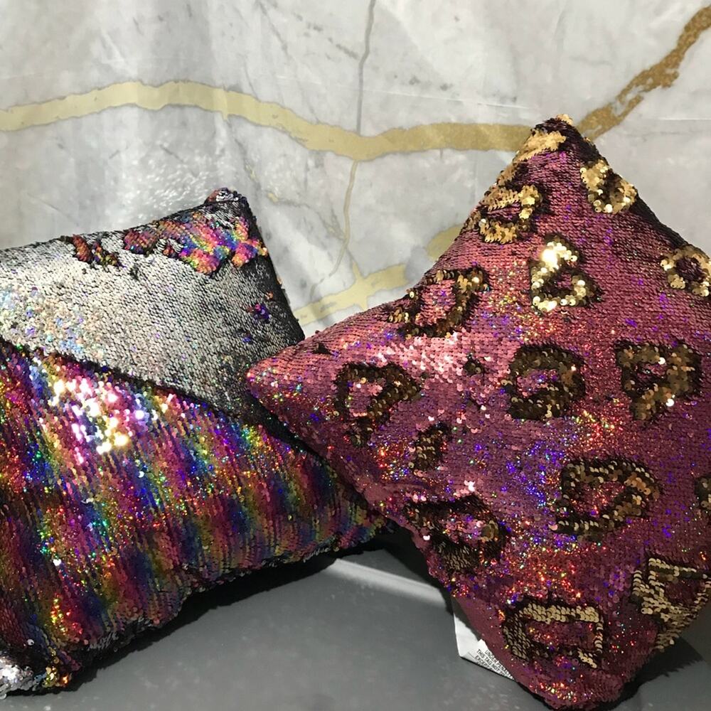 Reversible Sequins Accent Pillow Posh Boss Customizable NEW